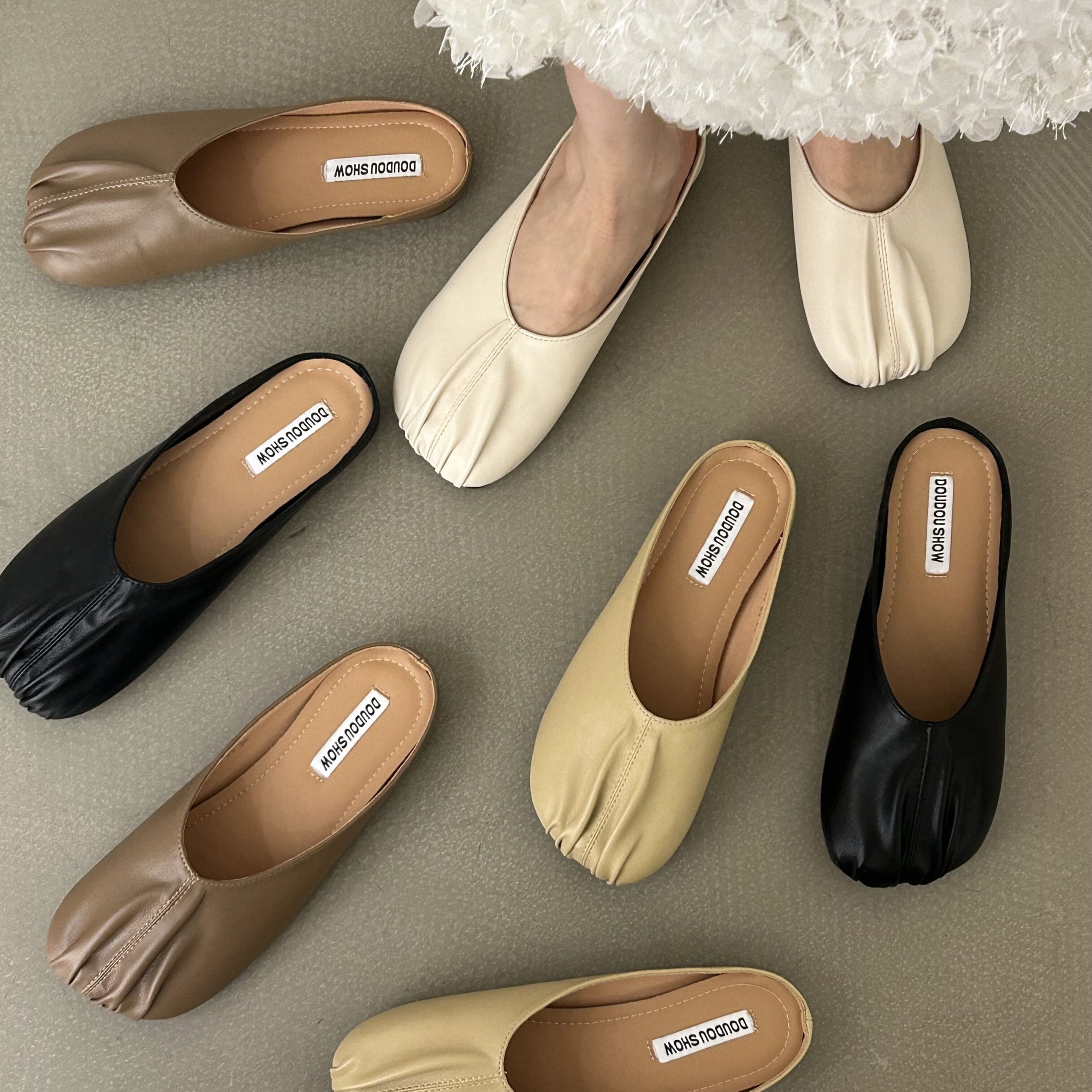 2023 New Korean Style Women's Flat Shoes Comfortable Mules Slippers Non-slip Soft Sole Loafers for Pregnant Women