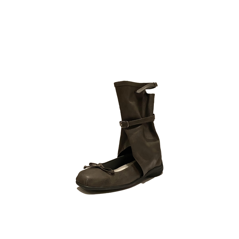 Korean Minimalist Design Summer Boots for Women 2024 New Bow Ballet Pleated Stacked Mid-Calf Boots - Image 5